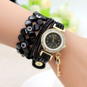 MODIYA - Embellished Clover Key Layered Strap Watch